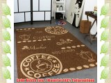 Alfombra Moderna Tejido Liso Aspecto Sisal De Cocina Marrón Café Beige Tonos Grösse:80x150