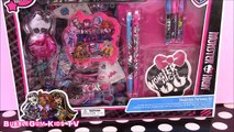 Monster High Ghoulicious Stationary Set! pens stickers tattoos ! KIDS TOY REVIEW Unboxing Opening