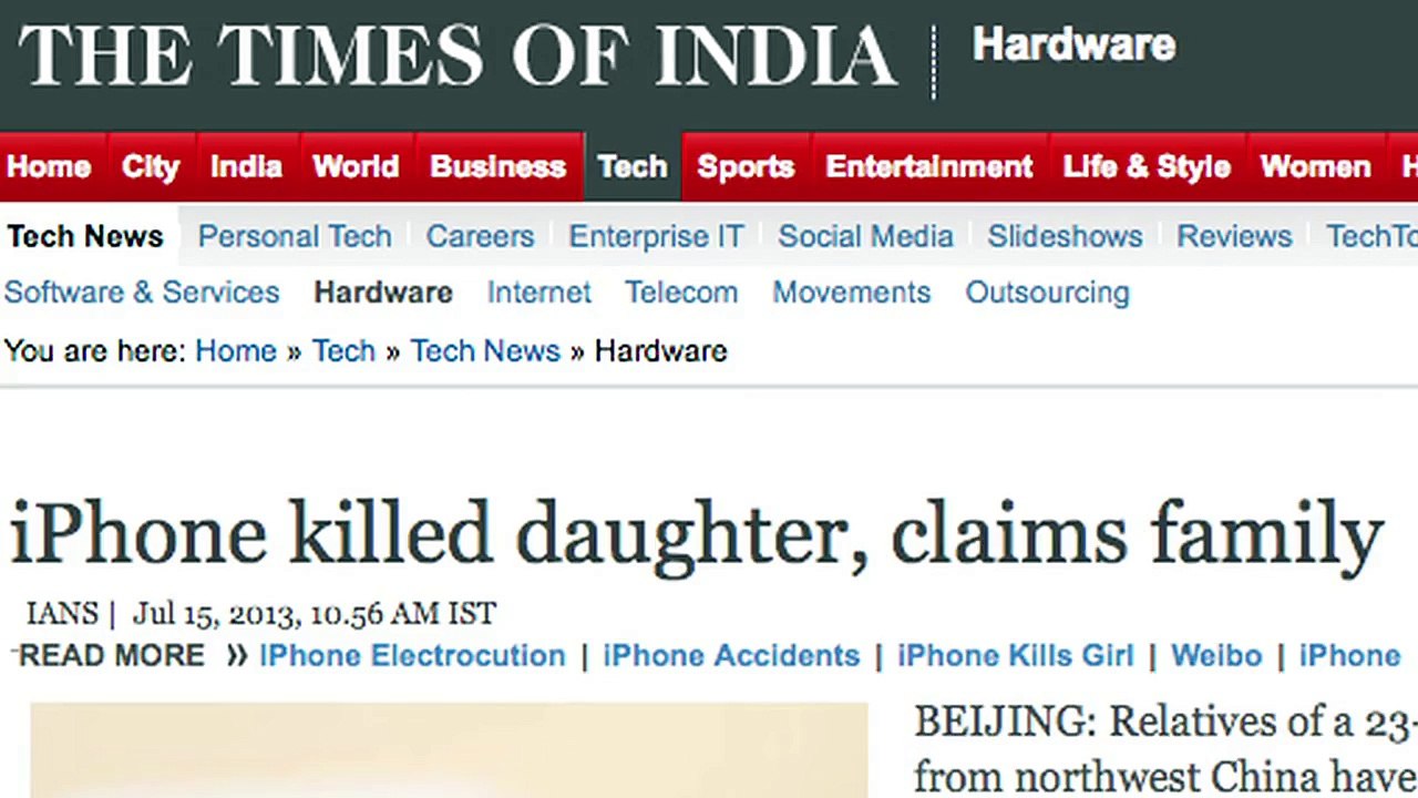 Family Claims Woman Died From iPhone Related Electrocution