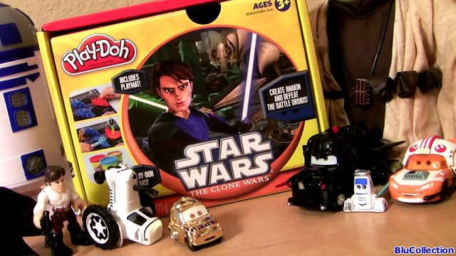 Star Wars Play-Doh Clone Wars Disney Cars Darth Mater Tractor Tipping Lightning McQueen R2D2 toys