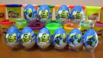 10 Kinder Surprise Eggs from Monsters University! Disney Pixar Mike Wazowski Sulley Randall