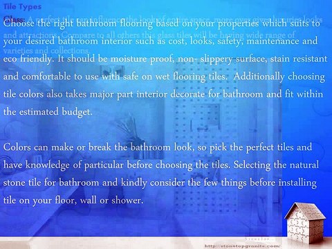 Tips for choosing the floor tiles for bathroom –Stone Top Inc