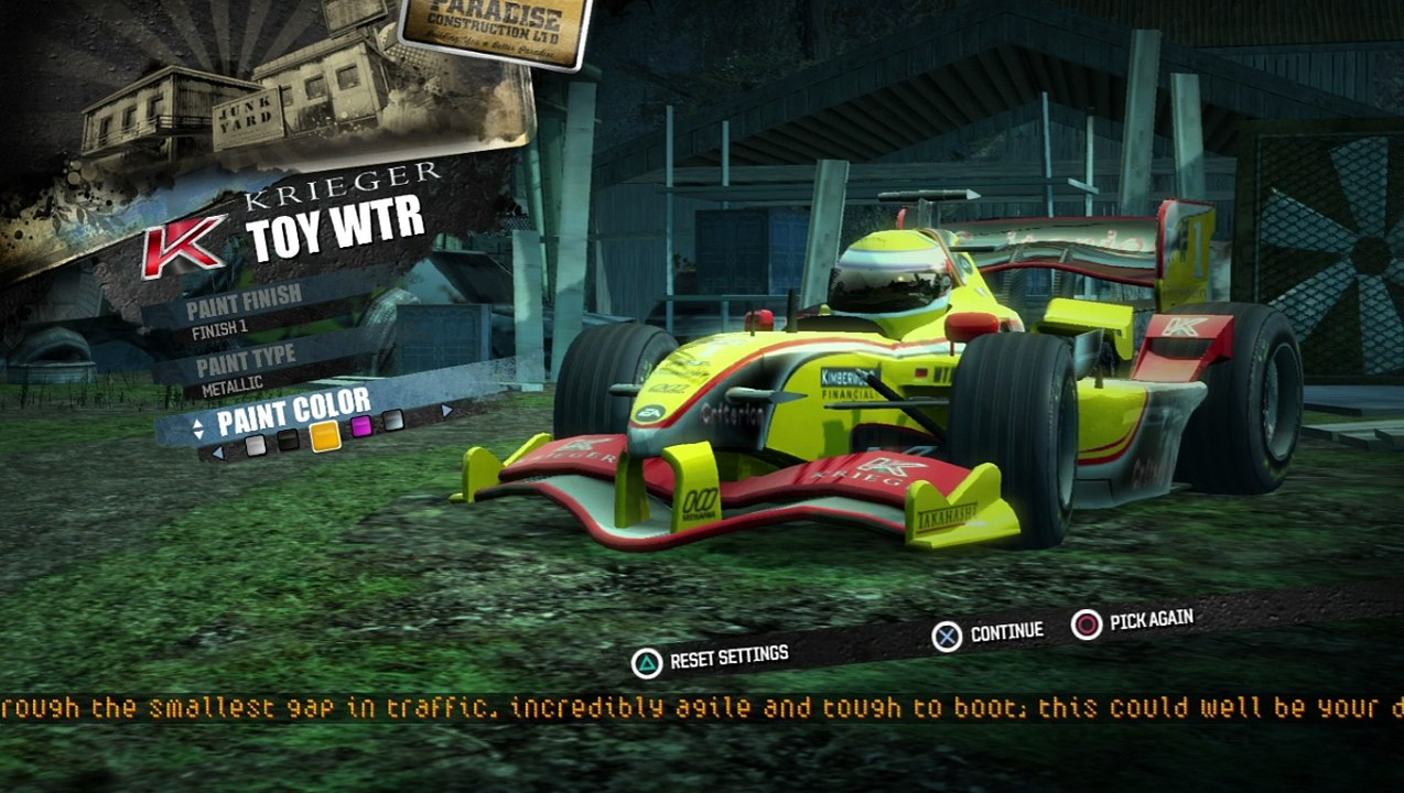 PS3 Burnout Paradise tofeu Barrel Roll a Toy Car in the Airfield