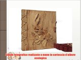 Álbum de Fotos Artesanal Flor de Corteza Con Bolsa de Regalo (20cm x 20cm)