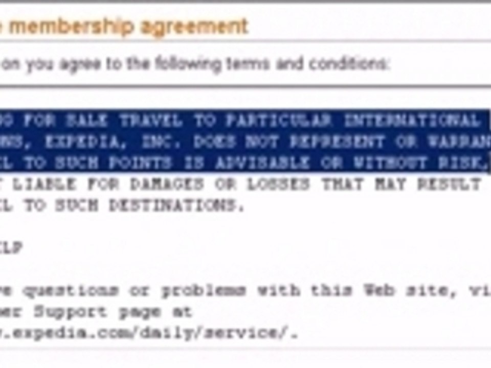OpenContract: Expedia Membership Agreement