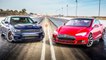 Dodge Charger SRT Hellcat Vs. Tesla Model S P85D!