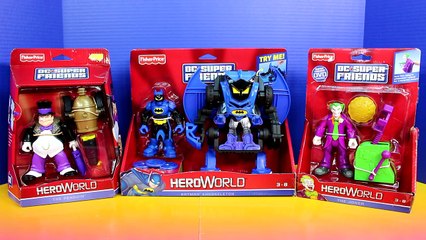 Fisher Price Hero World DC Batman with Robot Exoskeleton Joker Penguin Launcher