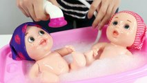 Twins Baby Dolls Pelones Baby Doll Bathtime How to Bath Babies Bath Time Toy Videos