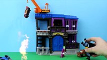 Disney Pixar Cars Lightning McQueen gets saved from Imaginex Gotham City Jail Batman Mater Cars Toon