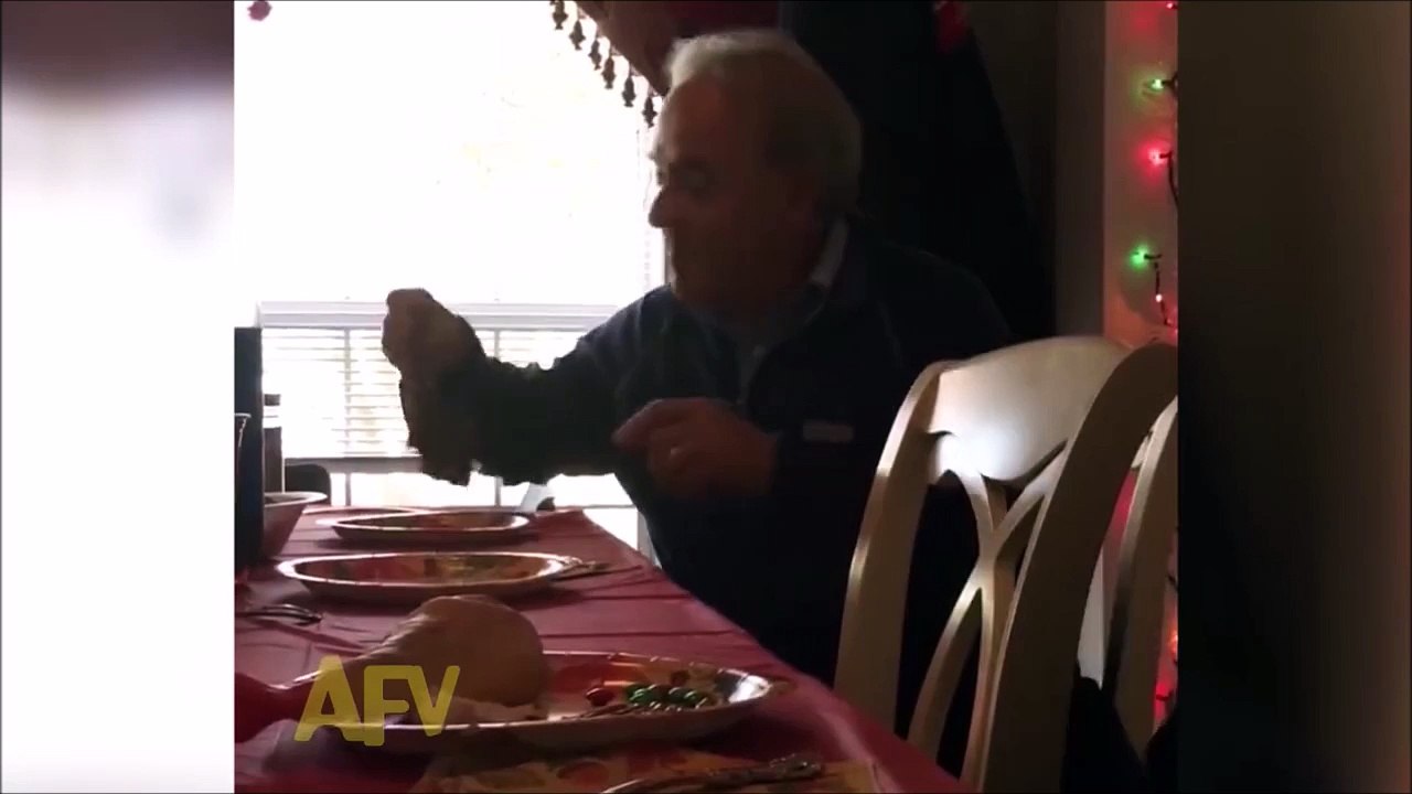 Faire manger un jouet pour chien à mamie!