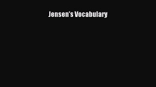 Read Jensen's Vocabulary Ebook Free