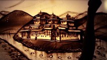 Sand Art for King of Bhutan - песочное шоу для Короля Бутана (рисование песком, песочная анимация)