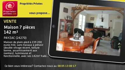 A vendre - maison - PAYZAC (24270) - 7 pièces - 142m²