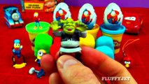 Play-Doh Donald Duck Surprise Eggs Kinder Peppa Pig Disney Princess Cars 2 Spongebob Shrek FluffyJet