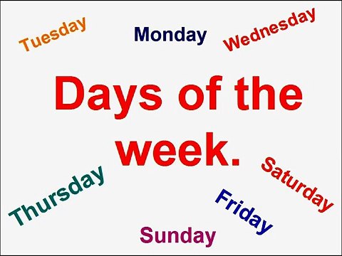 Inglese per bambini. Giorni della settimana (canzone)