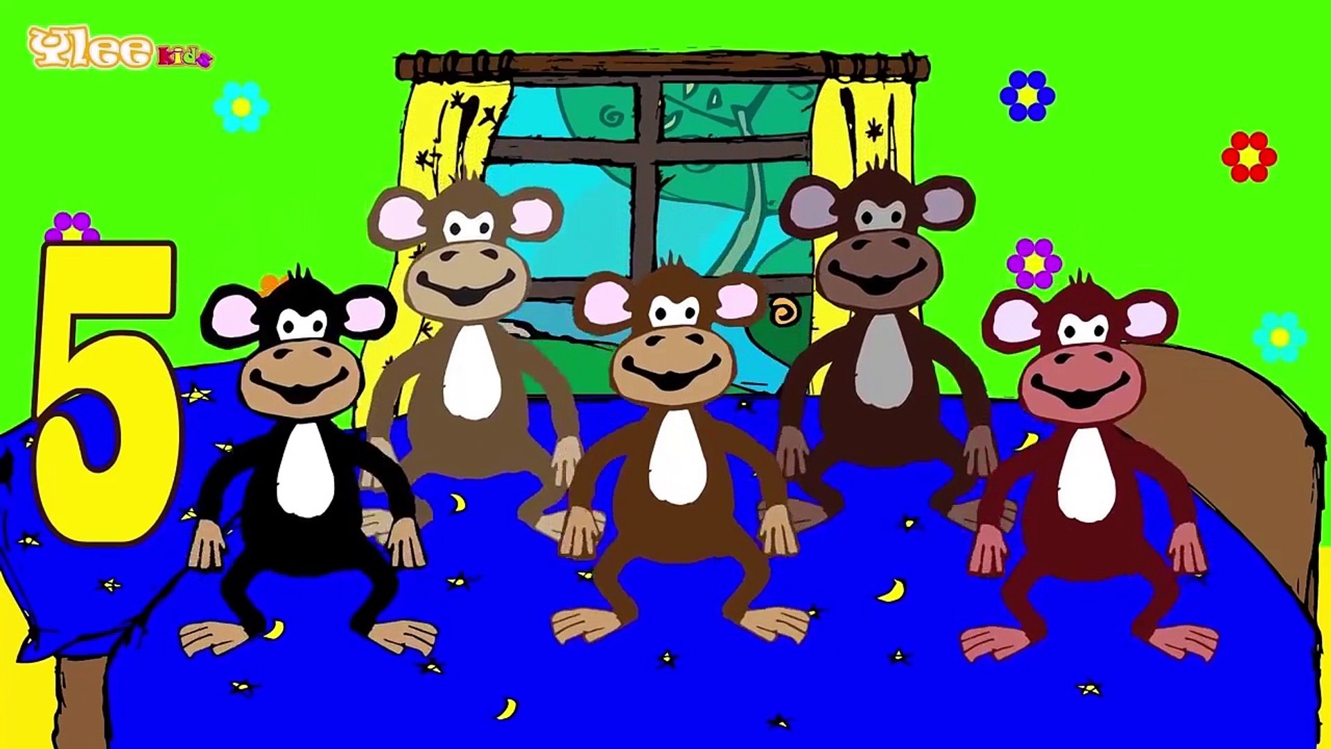 Cinque scimmiette Five Little Monkeys Canzone per bambini Yleekids -  Dailymotion Video