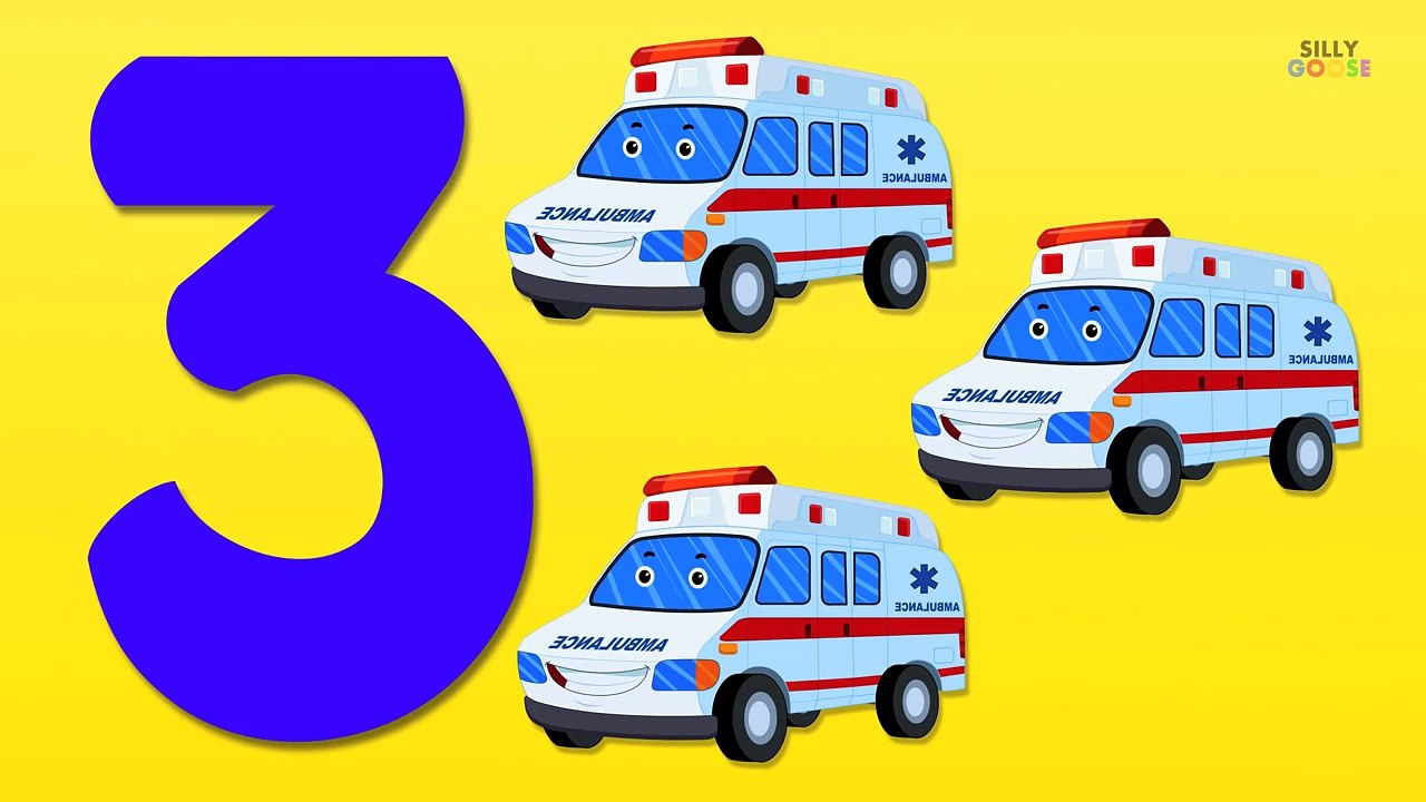 Counting Ambulances | Learn numbers from 1 to 4