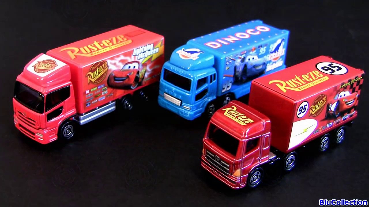 Tomica Disney Cars Trucks 3-pack Dinoco Rust-eze Lightning McQueen 2013 Pixar Takara Tomy caminhões