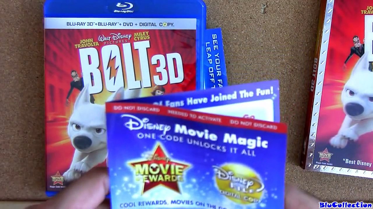 Disney Bolt 3D blu ray unboxing review 4-disc region Free