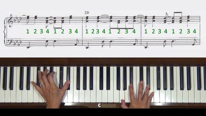 Linus and Lucy Middle Jazz Section Piano Tutorial v.2
