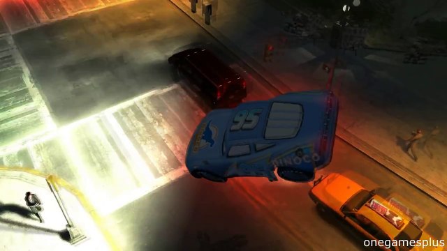 Anew Dinoco McQueen Jumps Off Roof Crash test jumping and explosions