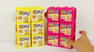 New Surprise Qubes Barbie and Despicable Me Minions Opening Blind Qubes. DisneyToysFan