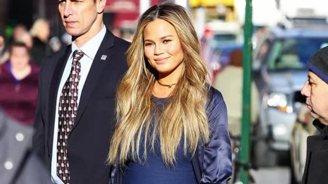Chrissy Teigen Shows Off Baby Blues Maternity Style and Cooking Skills