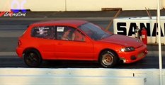 Honda Civic Orange LS vtec Turbo SANAIR DRAG