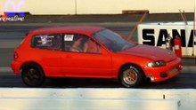 Honda Civic Orange LS vtec Turbo SANAIR DRAG