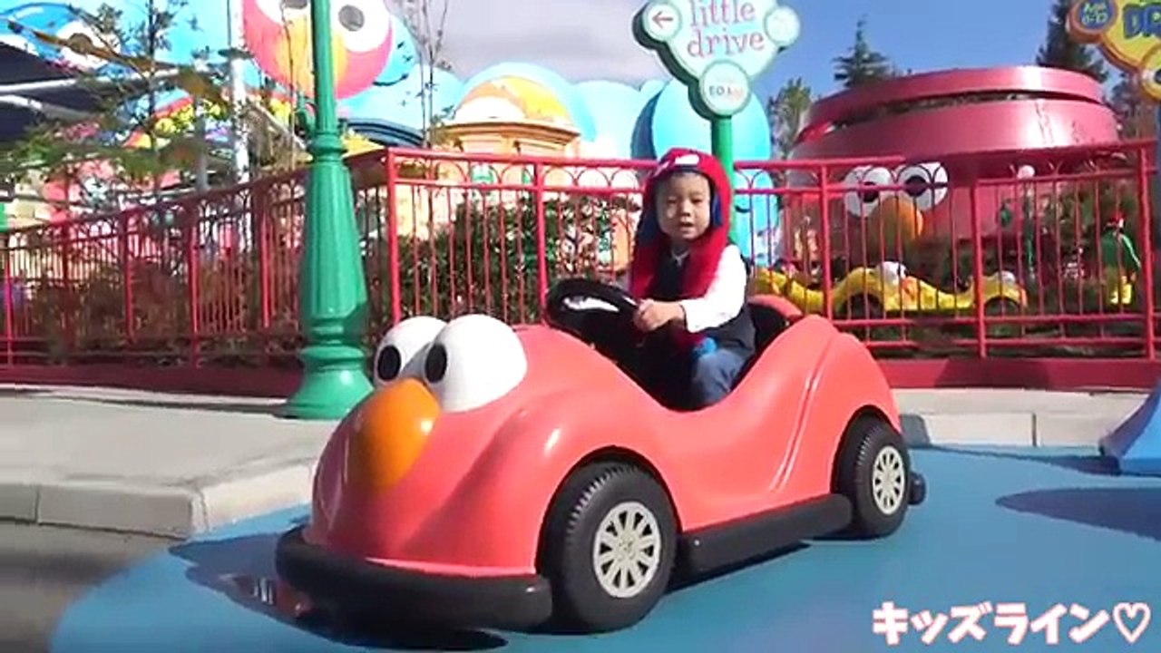 USJ エルモ 車 ドライブ 乗り物 を運転したよ♫ お出かけ Elmo Cars Ride family fun Theme Park Universal Studios Japan