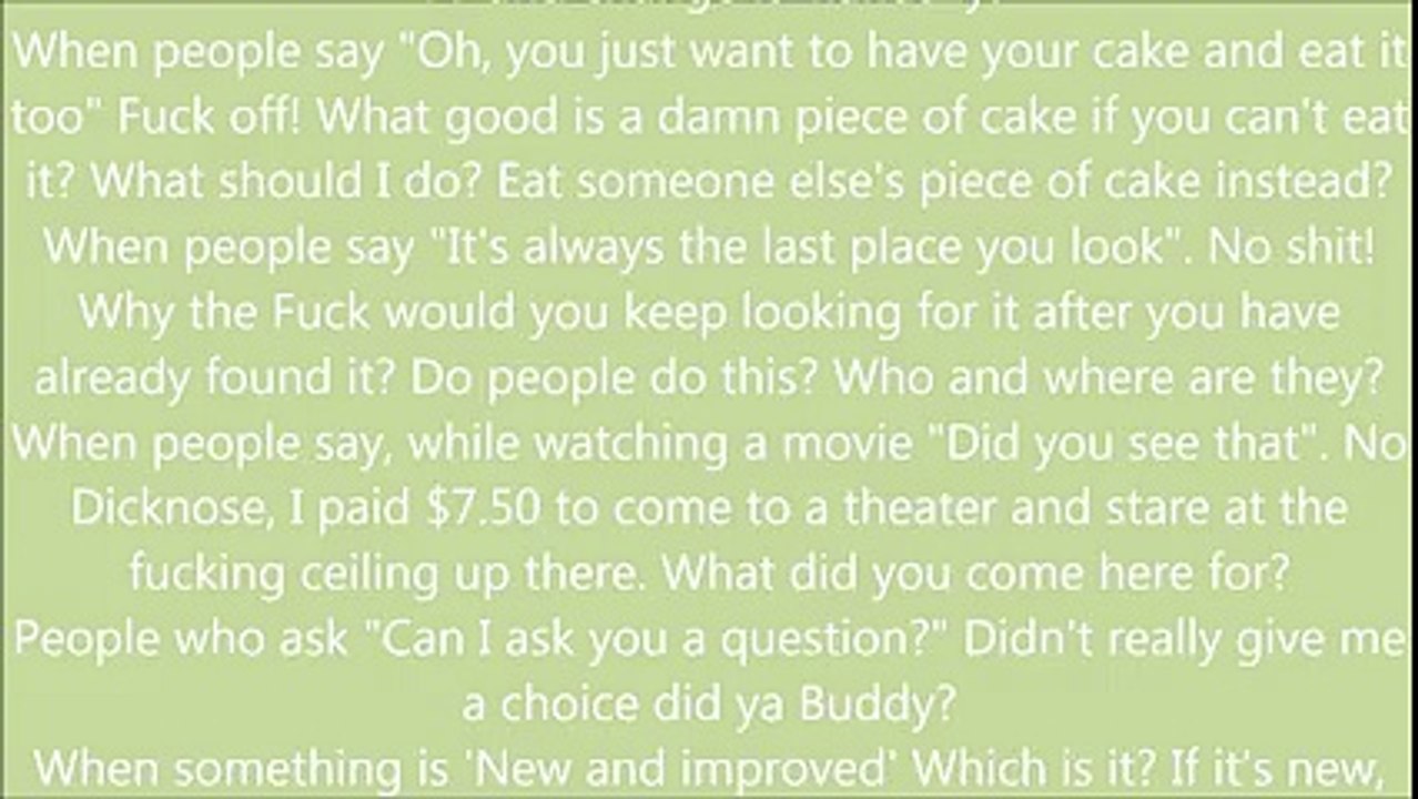 10 Things That Piss Me Off Joke