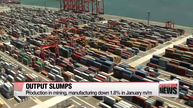 Korea's industrial output down 1.2% m/m in January