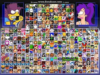 MUGEN 20th century fox brawl: homer simpson & bartman vs bender & leela
