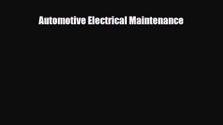 Download Automotive Electrical Maintenance PDF Book Free