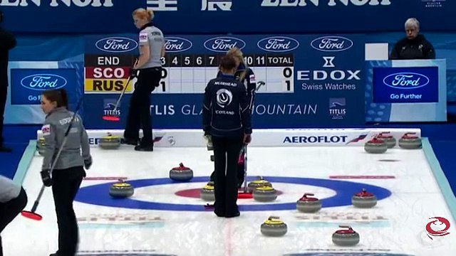 20.03.15. ЧМ по керлингу, плей-офф. Россия - Шотландия. Конец четвертого энда
