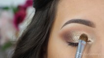 Soft Smokey Eyes & Gold Glitter  - Gold Glitter Cut Crease Smokey Eye