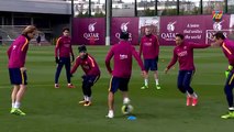 FC Barcelona training session- Straight back to work