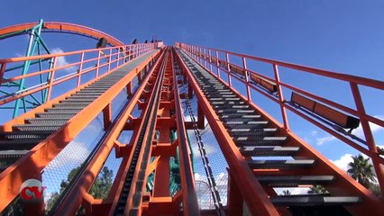 Goliath Front Row POV Six Flags Magic Mountain