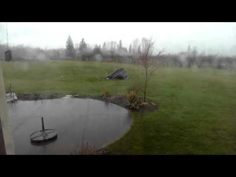 Washington Wind Storm Flips Trampoline