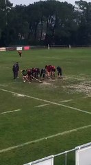 Le terrain détrempé de Tricastin vs Nice en Fédérale 2