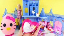 BARBIE HELLO KITTY Surprise Heart Eggs Giant Toy Play Doh Egg Juguetes de Huevo Sorpresa