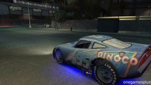 Night Race Street Rally through yards Dinoco McQueen Disney pixar cars by onegamesplus