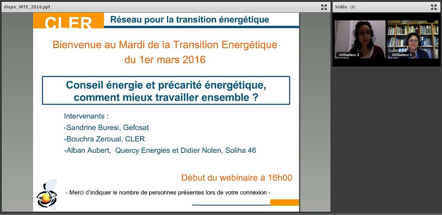 Mardi de la Transition Energétique : Conseil énergie et précarité énergétique, comment mieux travailler ensemble ? 1/2
