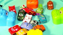 Pixar Cars Micro Drifters VS Hungry Hungry Hippos with 4 Lightning McQueen Cars