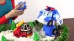 Robocar Transformers! Christmas Fire Truck Snow Rescue Team Toy car Videos for Kids