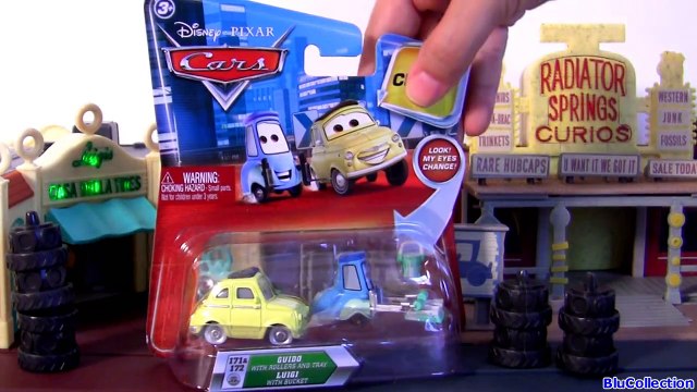 Cars Luigi Guido Chase Edition Luigi with Bucket - Guido with Rollers Tray Disney Pixar toys review
