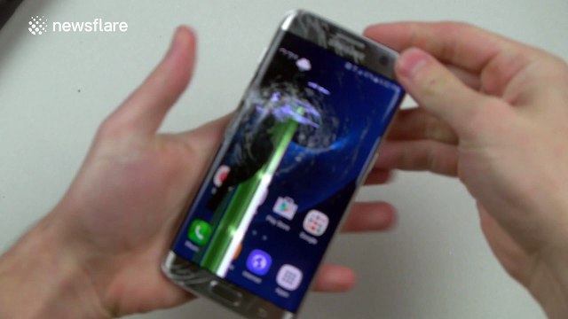 Testing a Samsung Galaxy S7 Edge with a hammer and a knife