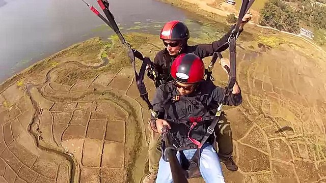 Paragliding Accident ! landing on buffalo at pokhara Nepal ( FUN )
