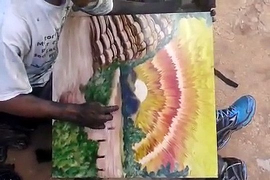 Ovo Je Neverovatno Sta Je Ovaj Siromasan Covek Naslikao Golim Rukama, A Tek Sta Bi Uradio Da Ima Pribor Za Slikanje...