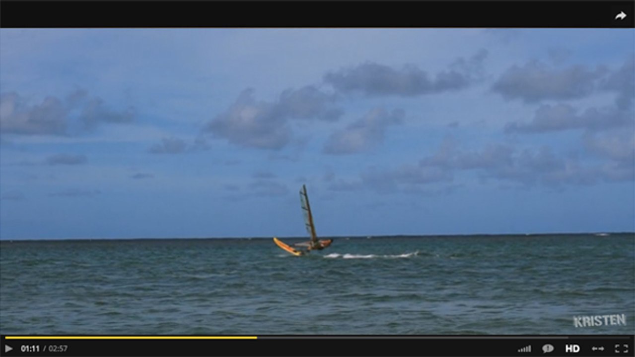 Un événement rarissime pendant une session de windsurf à Hawaii (sur l'île de Kauai) !